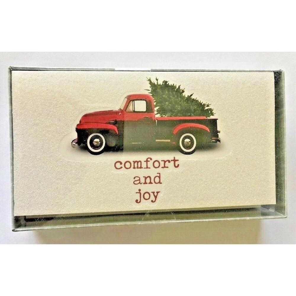 Christmas Tree Red Farm Truck Cards Boxed 15 Cards Envelopes Rustic Lodge Cabin